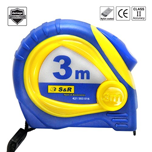 S&R Flessometro Magnetico 3,0 m x 16 mm, Metro a