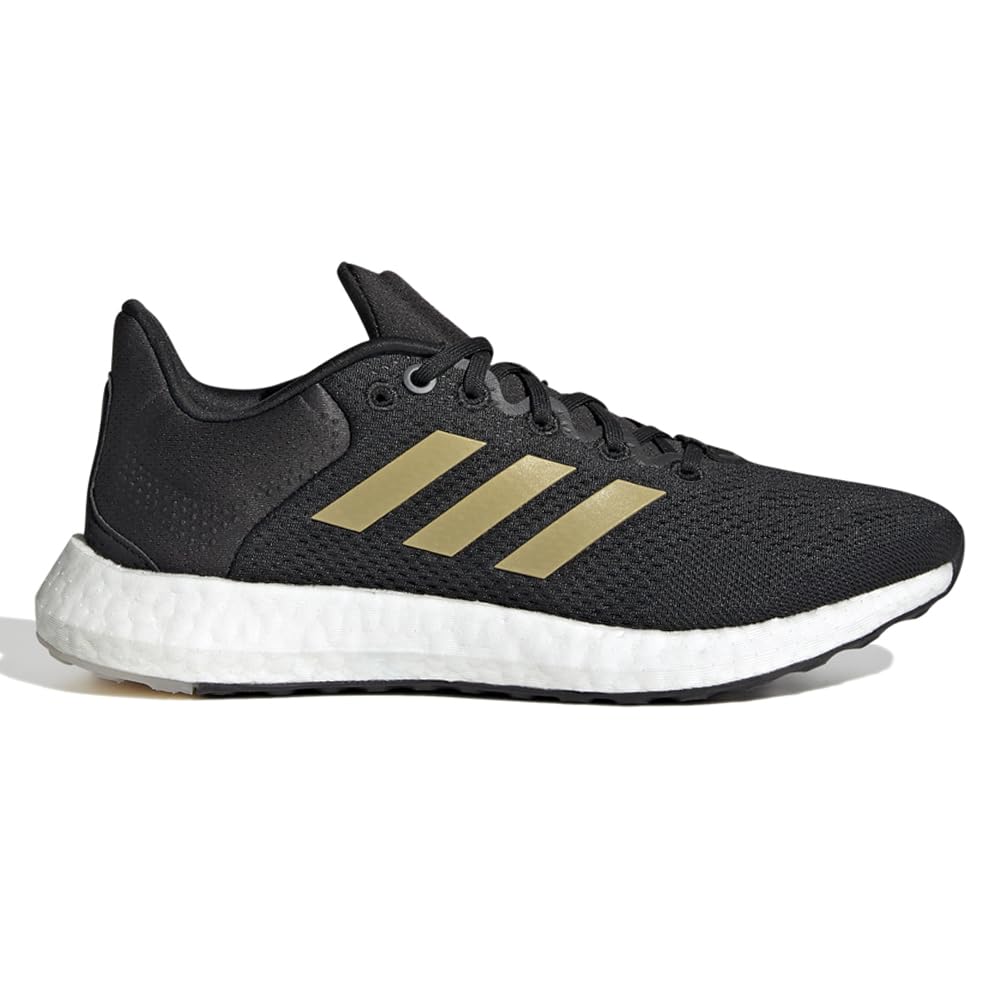 adidas Women's Pureboost 21 Running Shoe, Black/Gold Metallic/Grey, 9