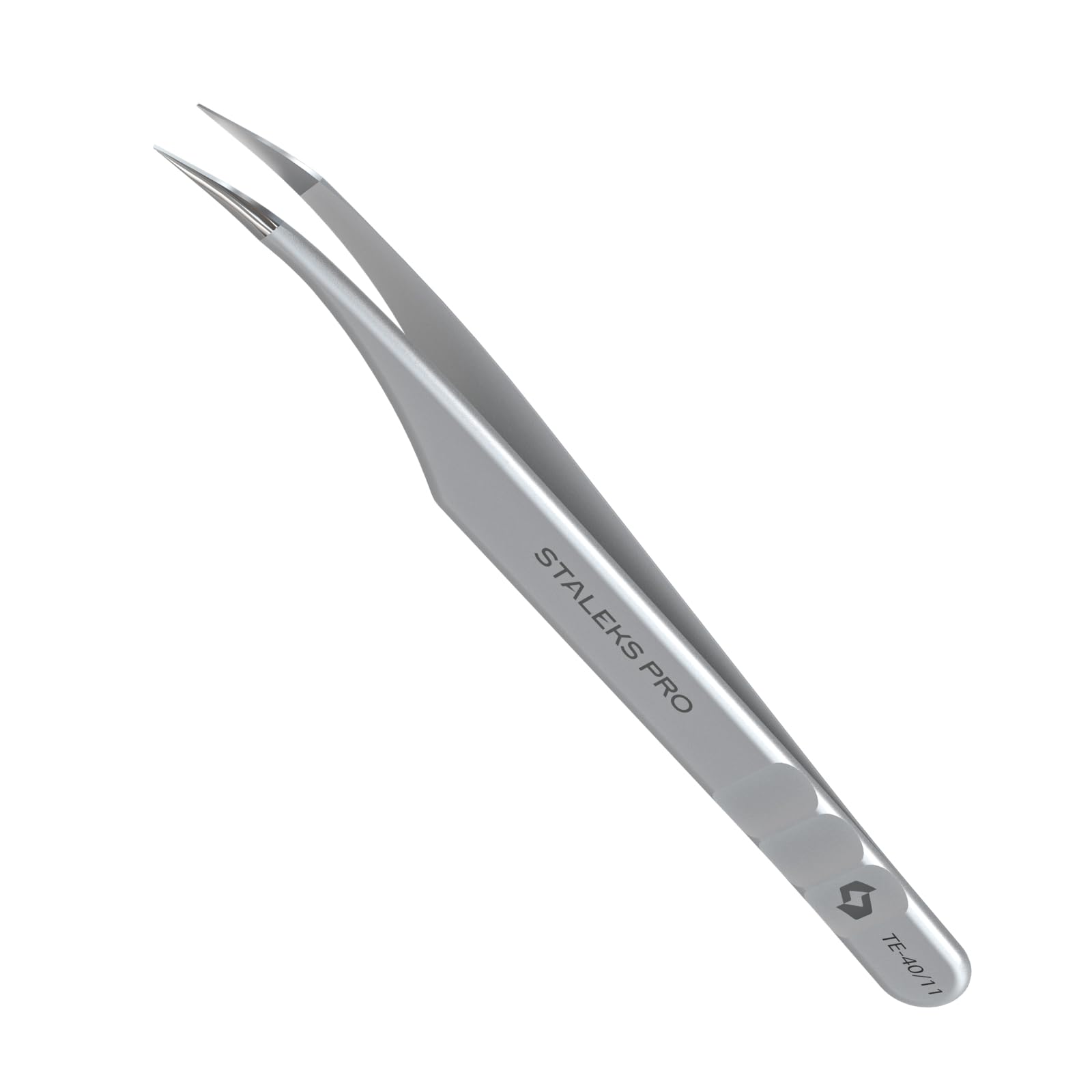 Staleks Eyelash Tweezers Expert 40 Type 11 (Curved) Metal Silver Pliers