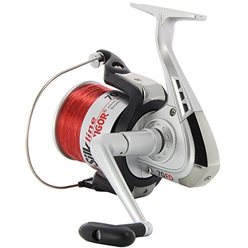 Welsrute 2 x Waller Rute 3 Meter 200g + Rolle BM 7000 mit Schnur (Fischrute Rolle Combo, Spinning, Schwarz, Silber, Rot, 3 Meter, Monofilament)