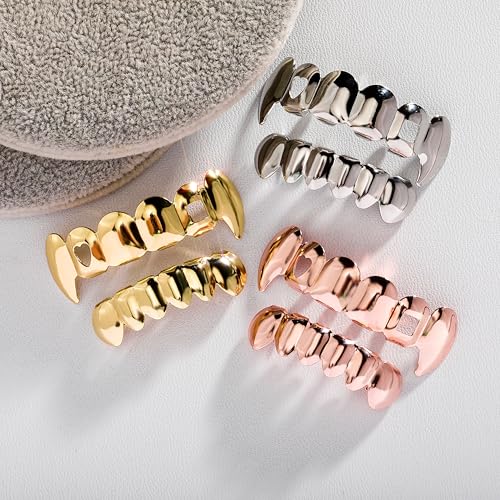 Grills para dientes, grillz dorados 18k para mujer y hombre miniatura 6