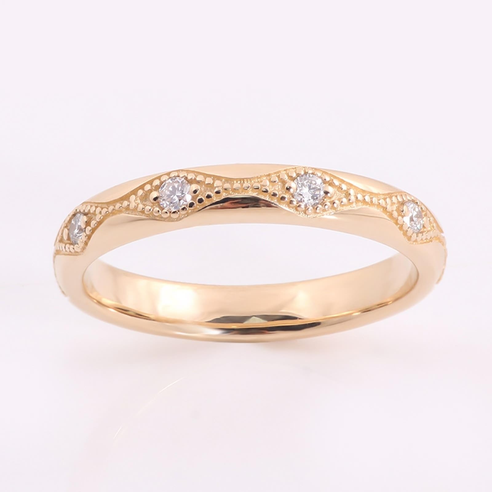 Bague en or jaune 9 carats/14 carats/18 carats pour petite amie, alliances infini avec moissanite