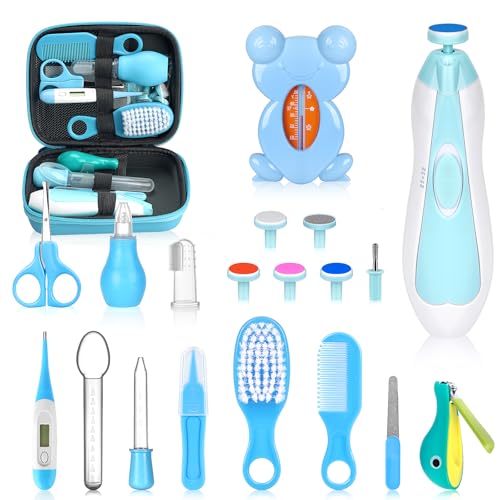 Image of Baby Healthcare and Grooming Kit, Portable Baby Safety Care Set, Baby Essentials kit for Newborn (Blue 26 in 1)