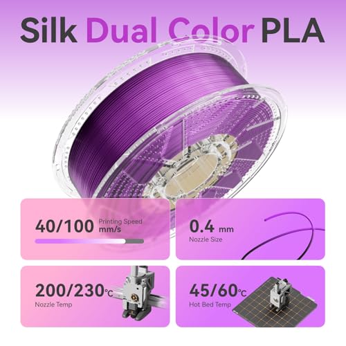 Image of Chitu Systems Conjure Silk Dual Color PLA 3D Printer Filament, Christmas Black Purple PLA, Reusable Spool Compatible with Bambu Lab Refill Filament,1.75mm Filament, 1KG /2.2lb