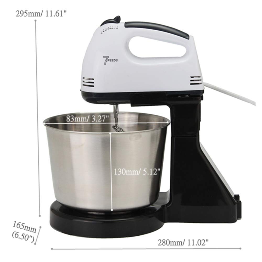Impastatrice elettrica a Mano, Frusta a Mano Leggera a 7 velocità con Ciotola, per Cottura da Cucina Torta all'uovo Impastatrice elettrica Professionale Impastatrice per Dolci