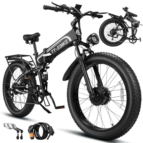 TT-EBIKE-5000W Dual Motor Folding Electric Bike Adults 42MPH with Charge voltage...