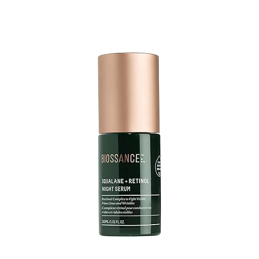 Biossance Squalane + Retinol Serum. Encapsulated Time-Release Retinol to Reduce Fine, Lines, Wrinkles, Discoloration and Texture. Cell Turnover with Minimal Irritation (1.01 fl oz)