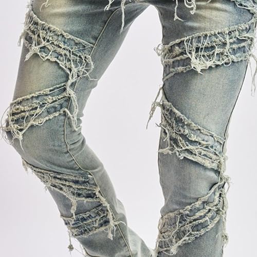 Men's Slim-Fit Stretch Ripped Skinny Jeans, Distressed Straight-Leg Fashion Jeans4