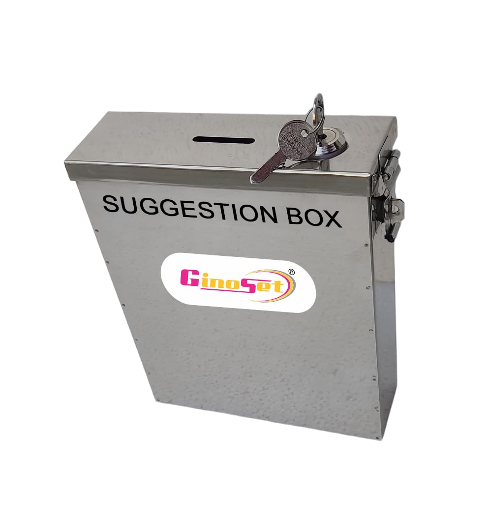 Stainless Steel Slim Multipurpose Use Letter,Suggestion Box,Complaint, Donation Box .Table Top or Wall Mount (with Pre Fited Lock & 2 Key)