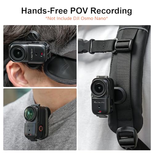 Image of ZORBES Backpack Clip for DJI Osmo Nano, 360Rotation Horizontal-Vertical Backpack Hat Compatible with DJI Osmo Nano Accessories Quickly Release Mount Camera Clip for Shoulder Strap, POV, Travel