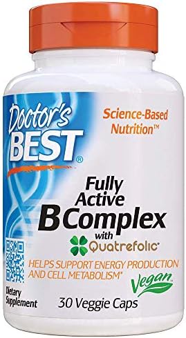 Doctor's Best Fully Active B Complex, Non-GMO, Gluten & Soy Free, Vegan, Supports Energy Production, 30 Count