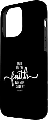 Miniatura 74 de Funda para iPhone 12 Pro Max con texto en inglés "I Will Walk By Faith, God Jesus Christian Bible Inspiration