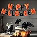 Happy Halloween Balloons Banner - 16 inch Black Orange Spooky Balloons for Halloween Outdoor Decorations - Haloween Party Supplies