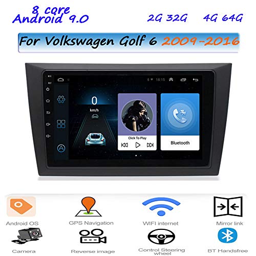 Android 9.0 Autoradio Navigation 9" System für Volkswagen Golf 6 2009-2016 Gürtel DAB Digitalradio Bluetooth USB AM Mirrorlink Sygic GPS
