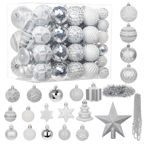 Hollyone 100PCS Weihnachtskugel Set Kunststoff, Bruchsicher...