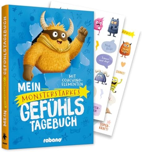 Rabano Gefühlstagebuch Kinder ab 5 | Tagebuch Kinder | Kindertagebuch | Gefühlstagebuch Kinder 5-12 Jahre – Umgang mit Gefühlen fördern– Stärkt Selbstbewusstsein – 5-Min Routine –