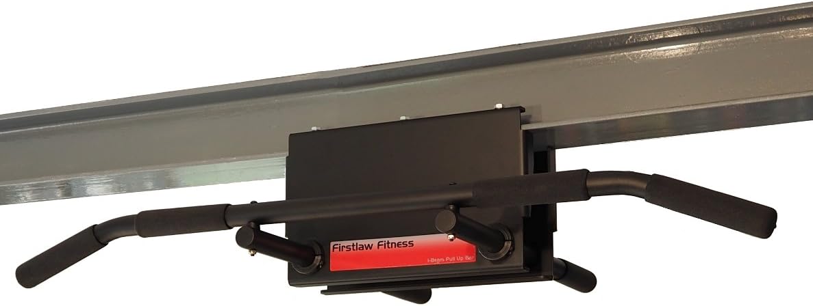 Firstlaw Fitness - 600 LBS Weight Limit - 6" Extended I-Beam Pull Up Bar - Long Bar with Bent Ends - Durable Rubber Grips - Red Label - Made in The USA!