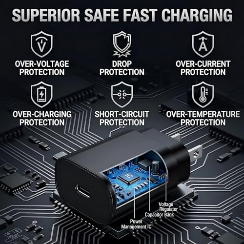 Image of TT&C 2-Pack 30W USB C Charger Block, Wall Power Adapter for iPhone 17,16,15 | PD 3.0 fast charging Block, Compatible with iPhone 17 /16 /15 /14 /13 Pro Max series, iPad, Pro & Galaxy S26 /S25 /S24 (Black)