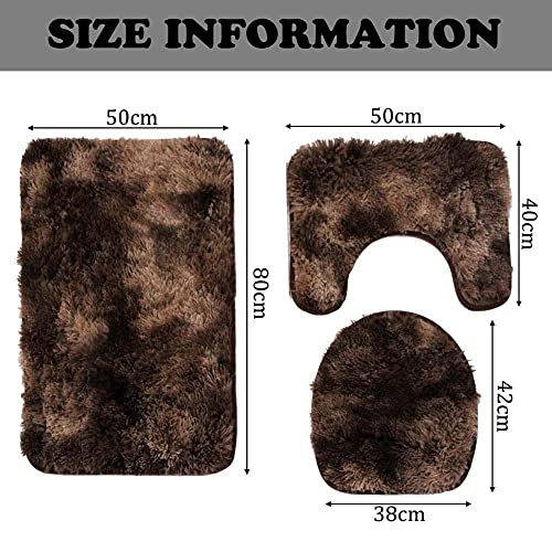 ETOPARS Badteppich-Set 3-teilige, rutschfeste, rutschfeste Badematte, U-förmiger Konturteppich und Toilettendeckel… – Bild 3