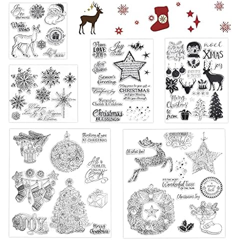 RECHCIGA 6 Piezas Sellos de Silicona de Navidad Cover