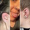 PunkTracker 16g/18g Surgical Steel Internal Thread CZ Stud Piercing Jewelry for Tragus/Nose/Helix/Conch/Medusa/Lip/Labret - Helix Tragus Cartilage Earring for Women Men 2PCS #3