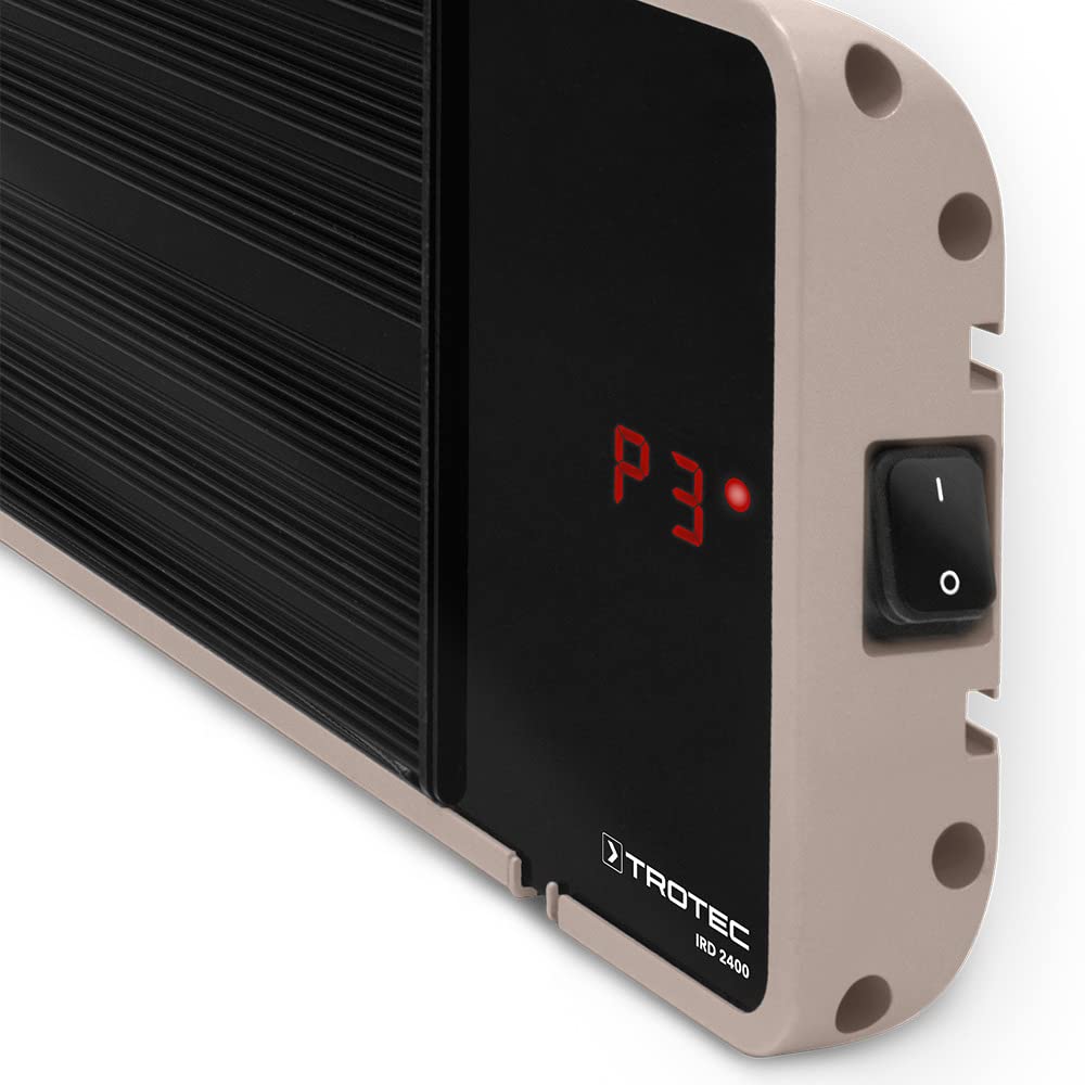 TROTEC Infrarot Heizstrahler IRD 2400 – Heizleistung 800 W / 1600 W / 2400 W – Dunkelstrahler, IP55, inkl. Fernbedienung, Timer-Funktion