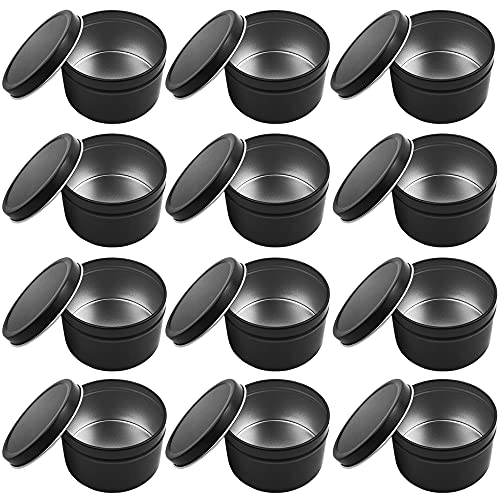 CENRONG Tarros para Hacer Velas,12 latas Tarros Redondos de Aluminio para Velas con Tapas Recipientes para Vela para Hacer Velas DIY Almacenamiento en Seco Cover