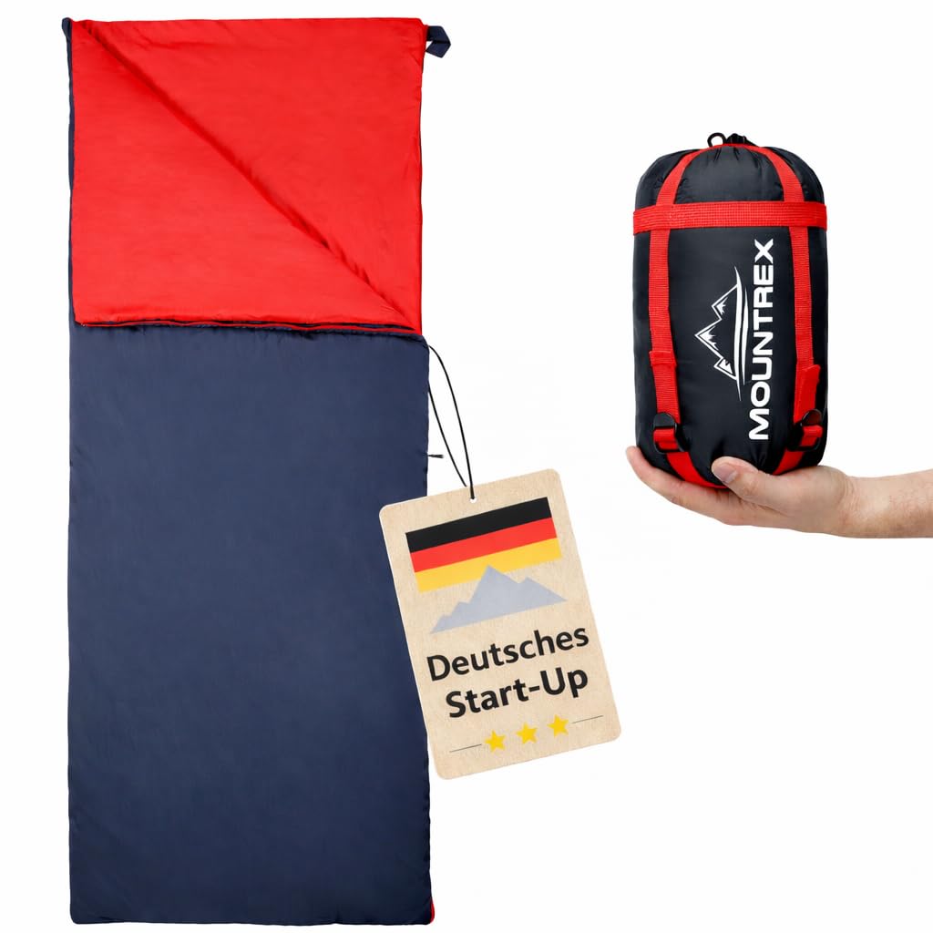 MOUNTREX® Schlafsack - Kleines Packmaß & Ultraleicht (700g) Sommer Deckenschlafsack - Outdoor Sommerschlafsack – Camping, Reise, Festival – Koppelbar