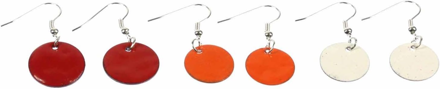 Enamel Discs Earrings Miniblings Enamelled Color Selection Circle 16Mm