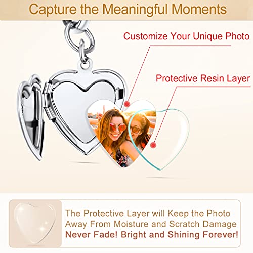 Custom4U Personalized Picture Bracelets for Women - Custom Locket/Charm Cuff Bangle Bracelet - Engraved Inspirational Memorial Jewelry Birthday Mothers Day Gift for Her Mom Wife3