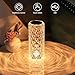 Leroxo Portable Crystal Table Lamp,3 Color Touch Control Rechargeable Lamp,Crystal Bedside Lamp,Night Light,Room Decor Desk Lamp,Bedroom,Living Room,Kitchen,Dining Room Lamp (3-Color Rose)