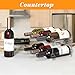 Plastic Stackable Wine Rack for Refrigerator, 2 Tier Large Capacity Water Bottle Organizer for Cabinet, Free-Standing Water Bottle Storage Rack for Fridge, Countertop, Pantry, Freezer, Hold 6 Bottles