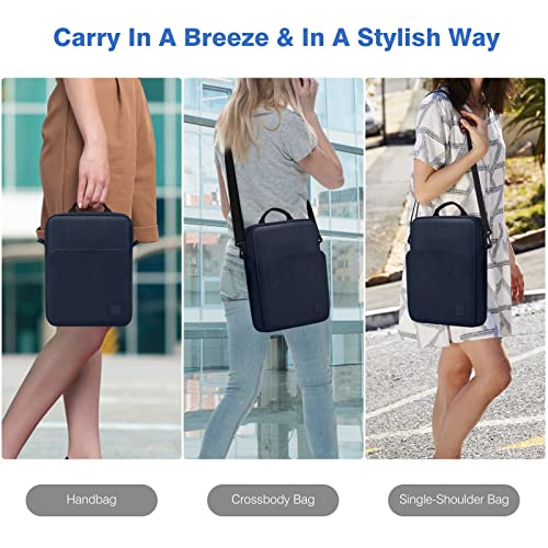 Image of Dadanism 9-11 Inch Tablet Sleeve Bag Carrying Case with Shoulder Strap for iPad (A16) 11 inch, iPad 10th Gen 10.9 inch, iPad Air M4 /Pro M5 11 inch, iPad 9 /8 /7th 10.2 inch, Galaxy Tab A11+ Plus 11 inch, Dark Blue