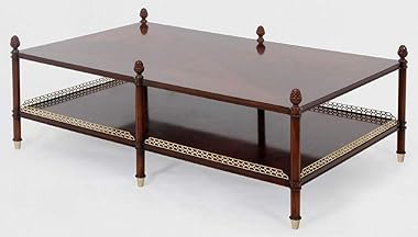 Casa Padrino luxury Art Nouveau coffee table brown/gold/brass 129 x 81 x H. 48 cm - Noble mahogany living room table - Living