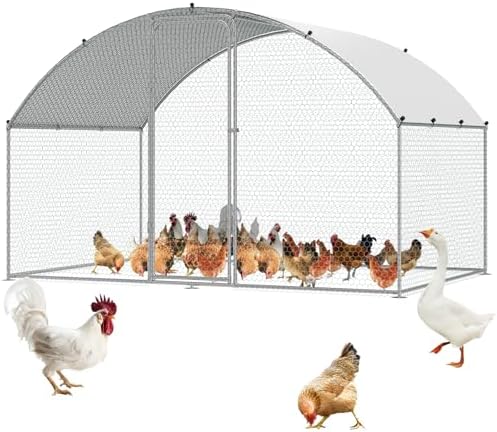 NAIZY Hühnerstall 3x4x2m - Freigehege Mit PE-Dach Und Schloss