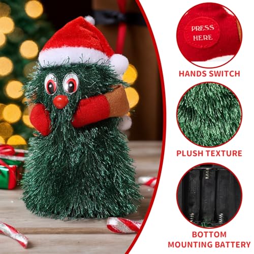Árbol de Navidad de plástico giratorio, ideal para decorar mesas y cuartos infantiles 4