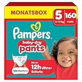Pampers Baby-Dry Pants Größe 5, 160 Stück, 11kg-17kg, 360° auslaufsichere...