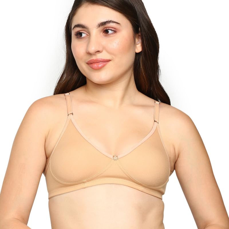 Image of BLOSSOM Women's Everyday T-Shirt Bra with Molded Cups,Non Padded and Non Wired,Cotton-Polyester Fabric -Perfect for Uniforms and Casual Wears Lara