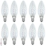 Mittlere Lebensdauer 1000h 10 x Glühbirne Kerze gedreht 25W E14 KLAR Glühbirnen Glühlampen Glühlampe 25 Watt ohne Stempel auf dem Glas