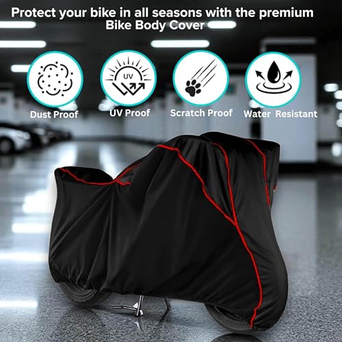 Image of 100% Waterproof (Tested) Bike Cover Compatible for Honda Activa | All Weather Protection from Rain, Dust, UV Rays & Scratches with Mirror Pockets|Keeps Bike Cool|Perfect Bike Body Cover