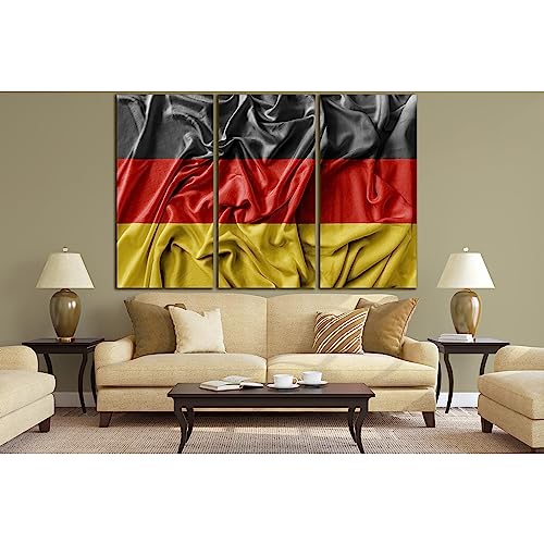 Drapeau Allemagne impression sur toile 3 panneaux ZELLART tableau 115x75cm décor salon