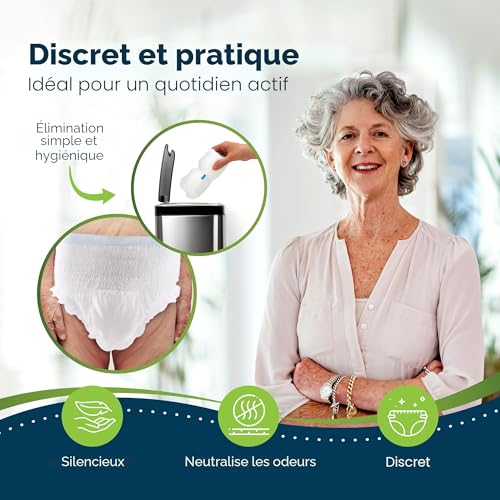 Sensalou Lot de 15 couches pour adultes, pour femmes et hommes, pour personnes âgées, taille M, 15 pièces – vue 6