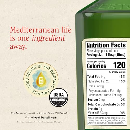 Bertolli Organic Extra Virgin Olive Oil, Rich Taste, First Cold Pressed, Contains Polyphenols, 25.4 fl oz - Image 5