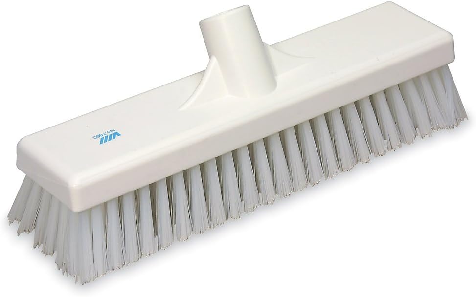 Vikan Stiff Floor Scrub Brush - 12"W - White - White