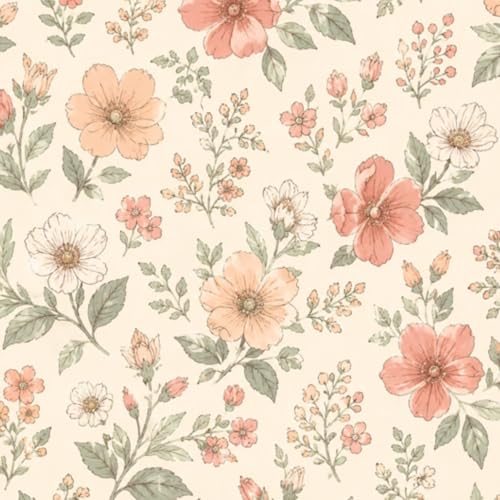 Peel and Stick Wallpaper Cute floral small flowers Seamless Elegant for fashion prints Printing 17.7"x118" Contact Paper Removable Self Adhesive Wall Mural Wall Decor for Bedroom Kitchen Cabinets