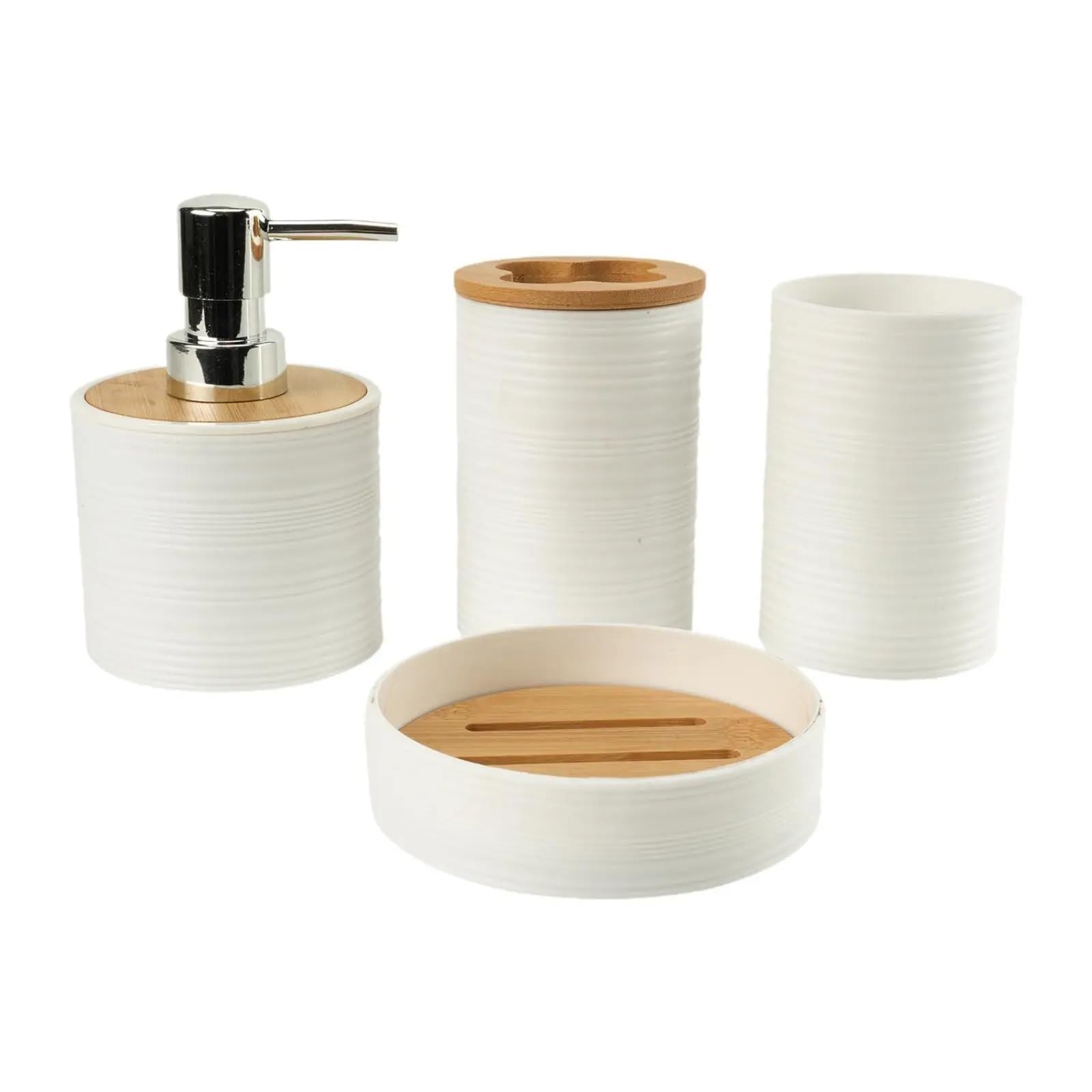 Bathroom Soap Dispenser Set 4pcs Bathroom Supplies For Washing Storage Rack Toothbrush Holder Set Mouthwash Cup Vanity(WHITE)