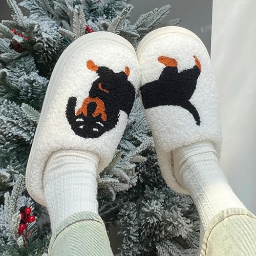 Cartoon Slippers for Womens Mens Cute Slippers Cozy Plush Warm Slip-on House Shoes for Indoor and Outdoor Meet Me at Midnight Strawberry Mushroom Evil Eyes Love Heart Valentine's Day Gifts4