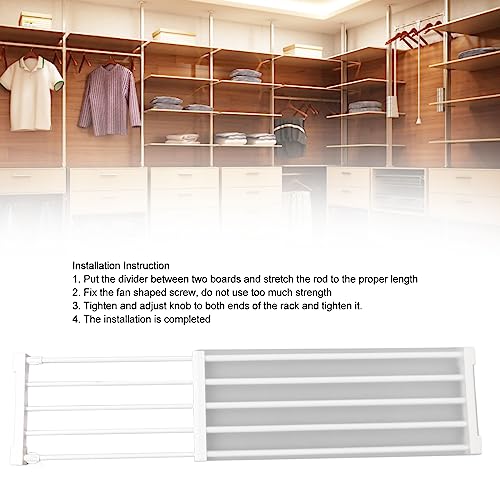 Schrank-Spannregal, erweiterbar, verstellbar, nagelfrei, Organizer für Schrank, Schrank-Trenner, Aufbewahrungsregal für Kleiderschrank, Schrank (75–120 cm)