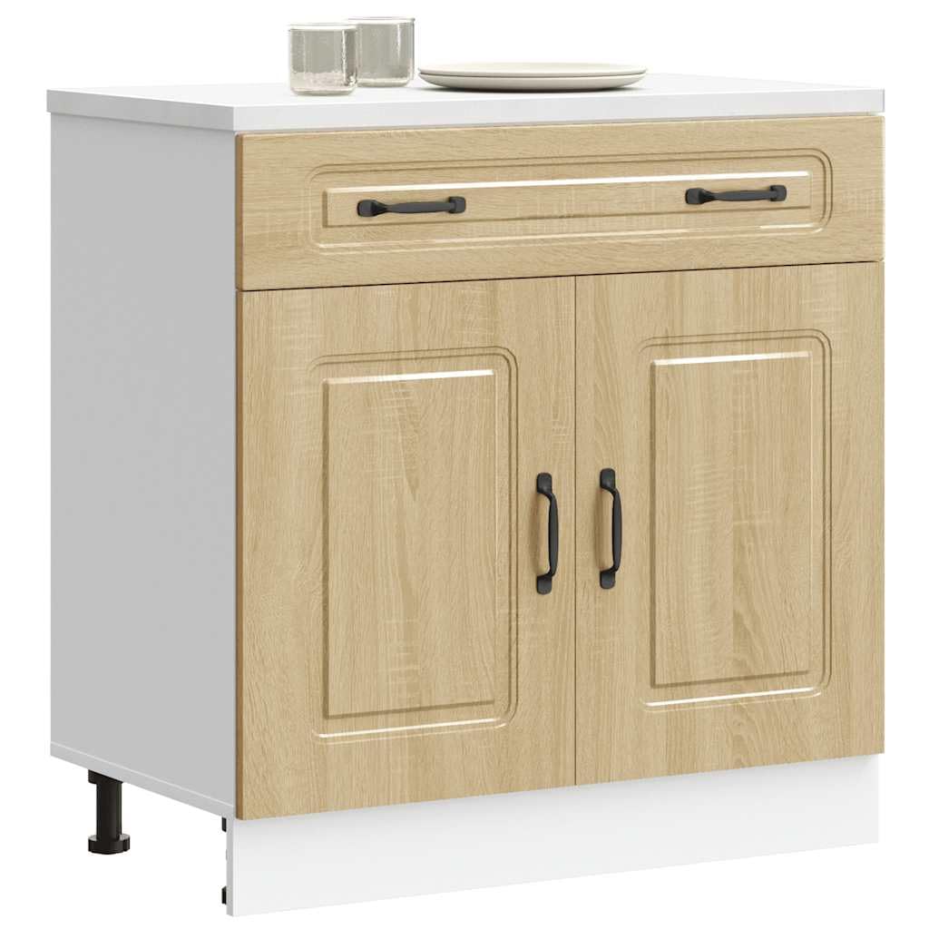 Küchenunterschrank Kalmar Sonoma-Eiche, Holzwerkstoff, 80x46x81,5 cm, mit verstellbaren Füßen, für Küche, Lagerung & Speisekammer