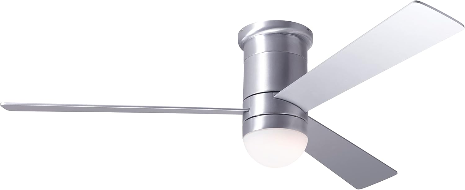 Cirrus Flush DC 50 in. LED Brushed Aluminum Ceiling Fan with Aluminum Blades and Remote Control